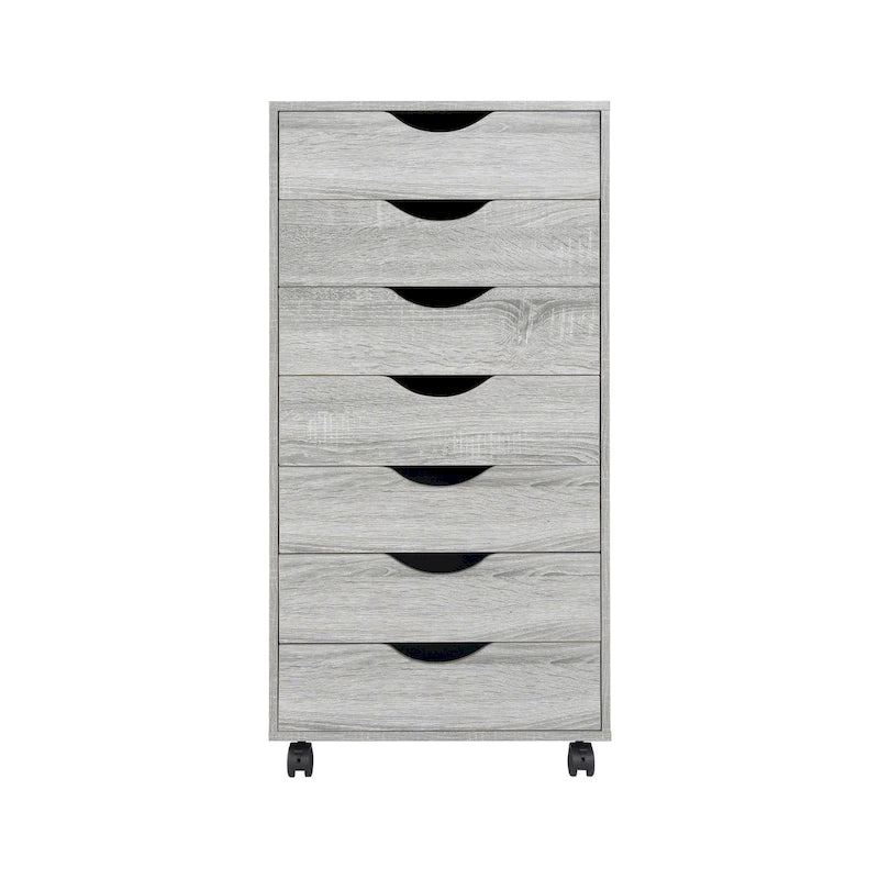 Meuble de rangement de bureau à 7 tiroirs, classeur mobile avec roulettes pivotantes, rangement pour travaux manuels pour la maison, le bureau