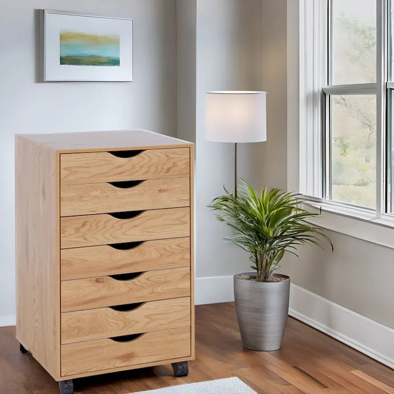 Meuble de rangement de bureau à 7 tiroirs, classeur mobile avec roulettes pivotantes, rangement pour travaux manuels pour la maison, le bureau