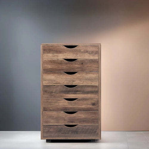 Meuble de rangement de bureau à 7 tiroirs, classeur mobile avec roulettes pivotantes, rangement pour travaux manuels pour la maison, le bureau