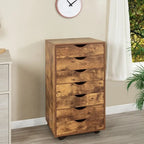 Meuble de rangement de bureau à 7 tiroirs, classeur mobile avec roulettes pivotantes, rangement pour travaux manuels pour la maison, le bureau