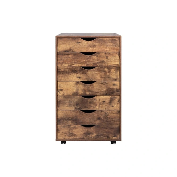 Meuble de rangement de bureau à 7 tiroirs, classeur mobile avec roulettes pivotantes, rangement pour travaux manuels pour la maison, le bureau