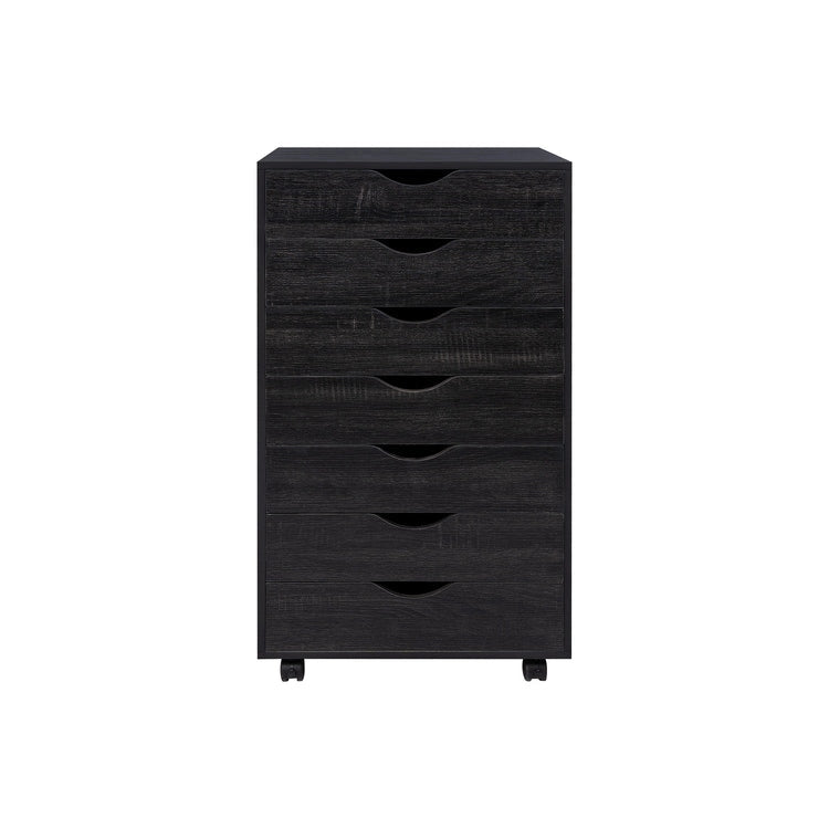 Meuble de rangement de bureau à 7 tiroirs, classeur mobile avec roulettes pivotantes, rangement pour travaux manuels pour la maison, le bureau