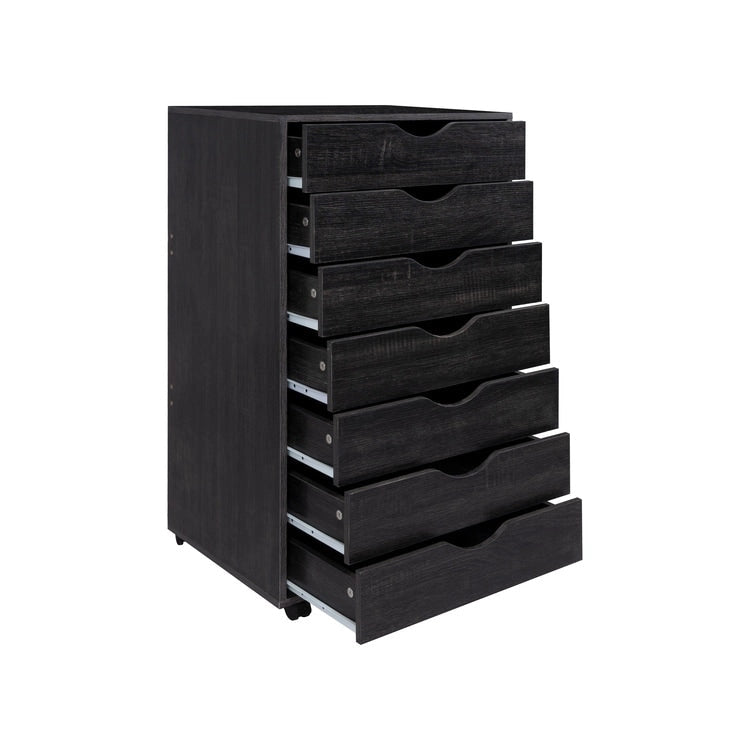Meuble de rangement de bureau à 7 tiroirs, classeur mobile avec roulettes pivotantes, rangement pour travaux manuels pour la maison, le bureau
