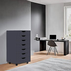 Meuble de rangement de bureau à 7 tiroirs, classeur mobile avec roulettes pivotantes, rangement pour travaux manuels pour la maison, le bureau
