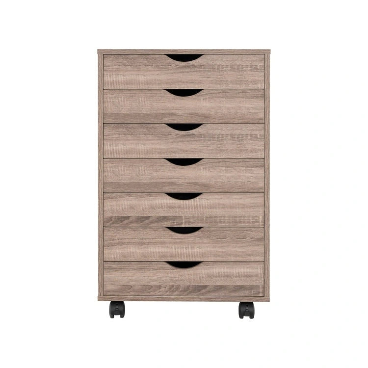 Meuble de rangement de bureau à 7 tiroirs, classeur mobile avec roulettes pivotantes, rangement pour travaux manuels pour la maison, le bureau