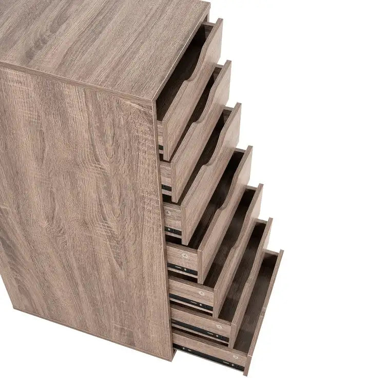Meuble de rangement de bureau à 7 tiroirs, classeur mobile avec roulettes pivotantes, rangement pour travaux manuels pour la maison, le bureau