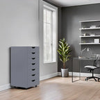 Meuble de rangement de bureau à 7 tiroirs, classeur mobile avec roulettes pivotantes, rangement pour travaux manuels pour la maison, le bureau