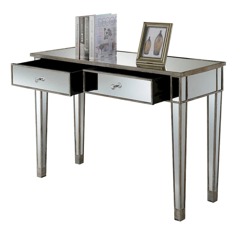 Convenience Concepts Gold Coast Bureau/Console Miroir 2 Tiroirs