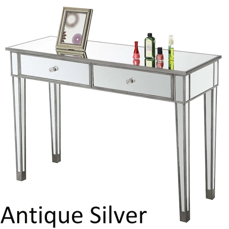 Convenience Concepts Gold Coast Bureau/Console Miroir 2 Tiroirs