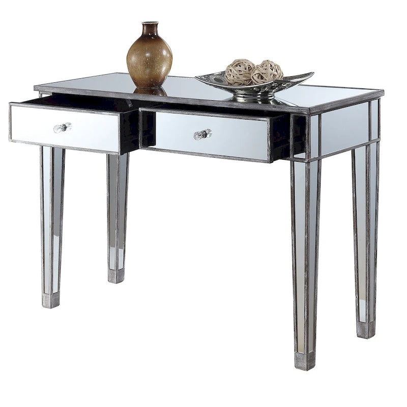 Convenience Concepts Gold Coast Bureau/Console Miroir 2 Tiroirs