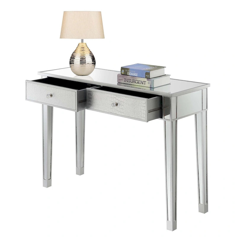 Convenience Concepts Gold Coast Bureau/Console Miroir 2 Tiroirs