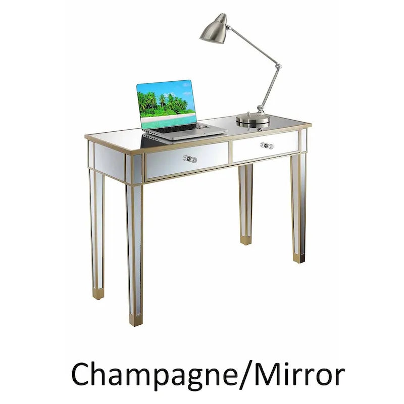 Convenience Concepts Gold Coast Bureau/Console Miroir 2 Tiroirs