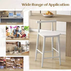 Costway Lot de 2 ou 4 tabourets de bar en bois d'acacia, pieds de support blancs