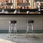 Flash Furniture Lot de 2 tabourets de bar chromés à double anneau