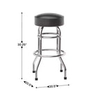 Flash Furniture Lot de 2 tabourets de bar chromés à double anneau
