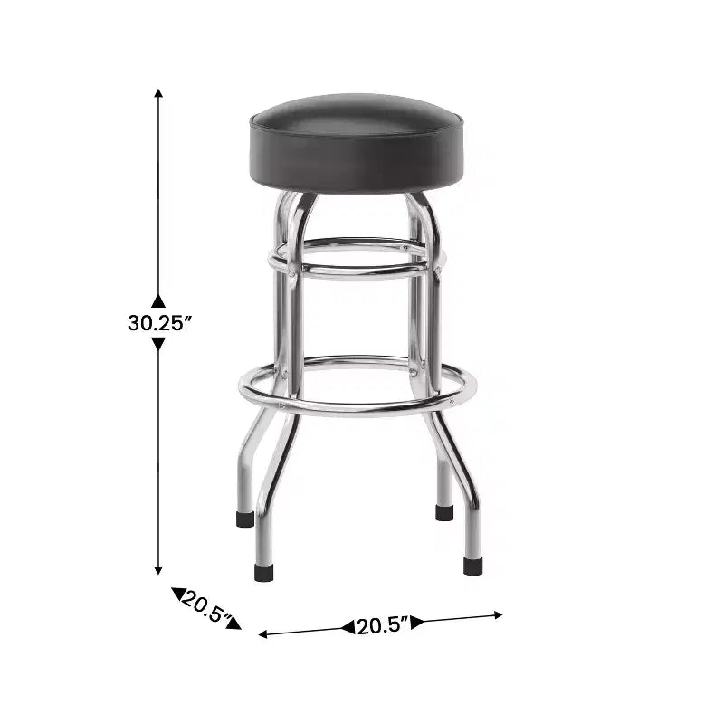 Flash Furniture Lot de 2 tabourets de bar chromés à double anneau