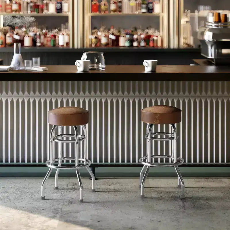 Flash Furniture Lot de 2 tabourets de bar chromés à double anneau