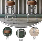 Flash Furniture Lot de 2 tabourets de bar chromés à double anneau