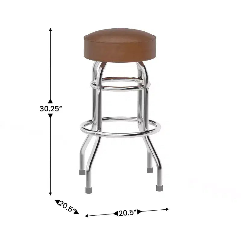 Flash Furniture Lot de 2 tabourets de bar chromés à double anneau