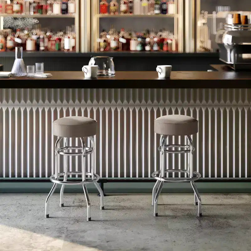 Flash Furniture Lot de 2 tabourets de bar chromés à double anneau