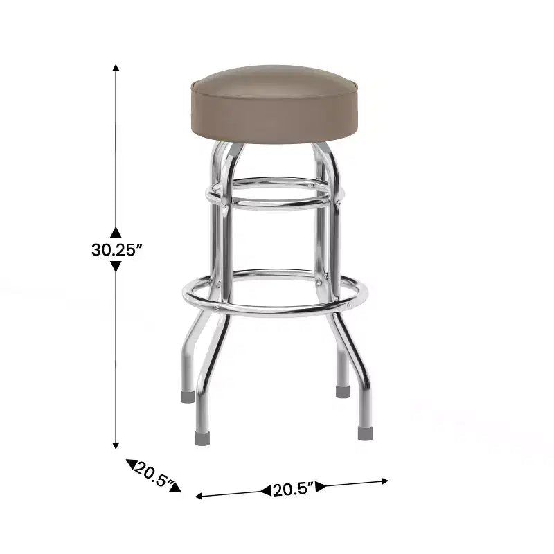 Flash Furniture Lot de 2 tabourets de bar chromés à double anneau