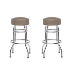 Flash Furniture Lot de 2 tabourets de bar chromés à double anneau