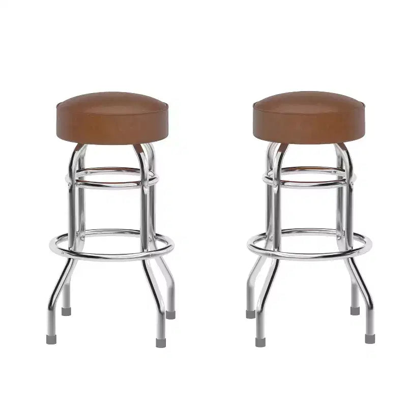 Flash Furniture Lot de 2 tabourets de bar chromés à double anneau