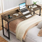 Table de lit Lantine à hauteur réglable avec roulettes et support inclinable réglable