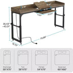 Table de lit Lantine à hauteur réglable avec roulettes et support inclinable réglable