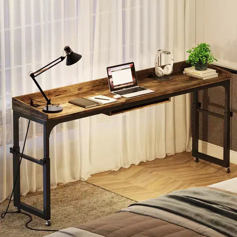 Table de lit Lantine à hauteur réglable avec roulettes et support inclinable réglable