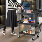 Chariot de rangement à roulettes 3 niveaux Costway avec roues universelles verrouillables et poignée ergonomique