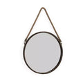 Danya B 15 Gold Patina Round Mirror with Hanging Rope