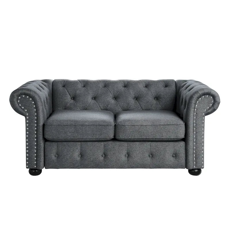 Canapé deux places Chesterfield capitonné Corvus Aleksis