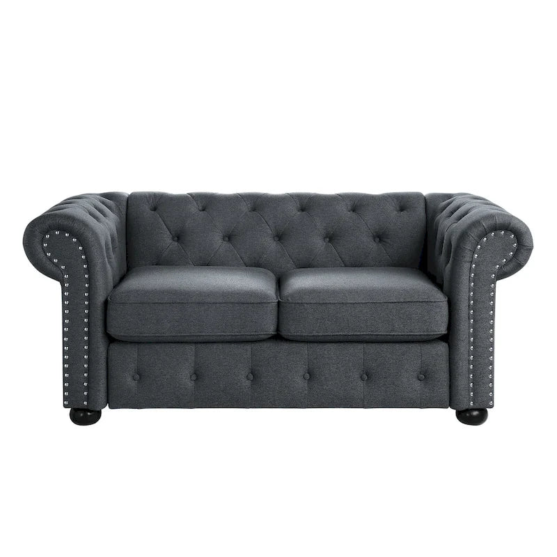 Canapé deux places Chesterfield capitonné Corvus Aleksis
