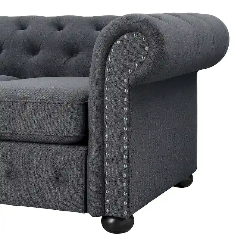 Canapé deux places Chesterfield capitonné Corvus Aleksis
