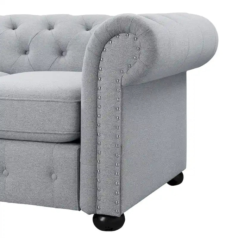 Canapé deux places Chesterfield capitonné Corvus Aleksis