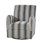 Fauteuil pivotant traditionnel Pancy avec motif à rayures Jacobean