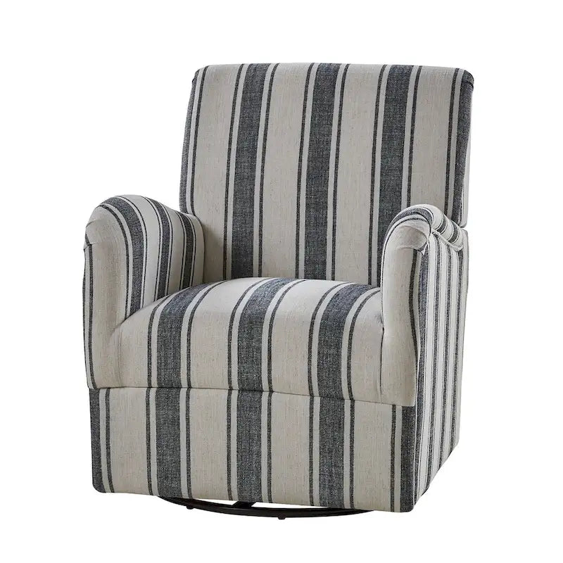 Fauteuil pivotant traditionnel Pancy avec motif à rayures Jacobean