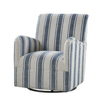 Fauteuil pivotant traditionnel Pancy avec motif à rayures Jacobean