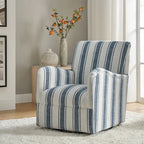 Fauteuil pivotant traditionnel Pancy avec motif à rayures Jacobean