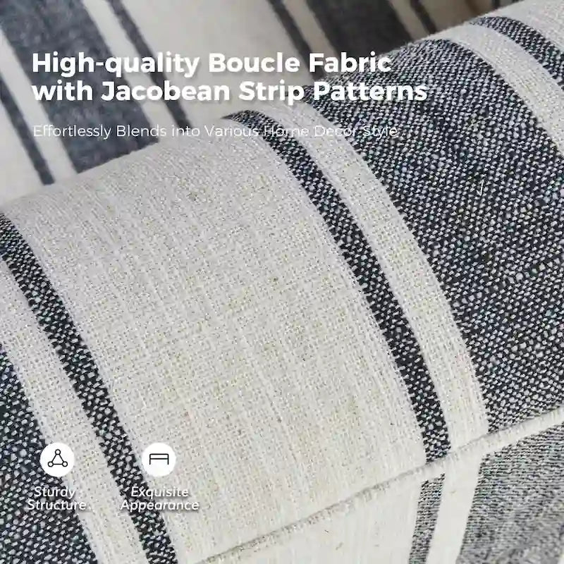 Fauteuil pivotant traditionnel Pancy avec motif à rayures Jacobean