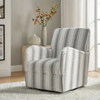 Fauteuil pivotant traditionnel Pancy avec motif à rayures Jacobean