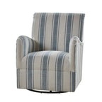 Fauteuil pivotant traditionnel Pancy avec motif à rayures Jacobean