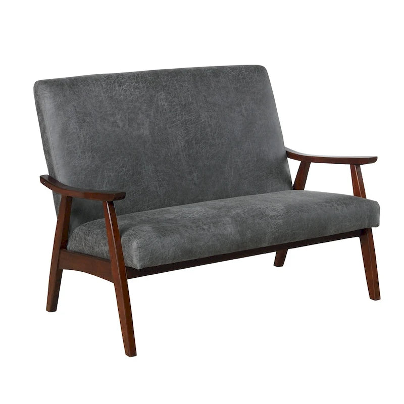 Banc Balf contemporain en similicuir par Furniture of America