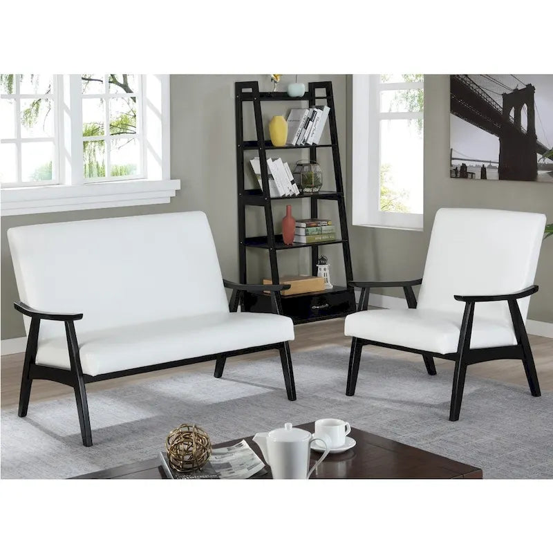 Banc Balf contemporain en similicuir par Furniture of America