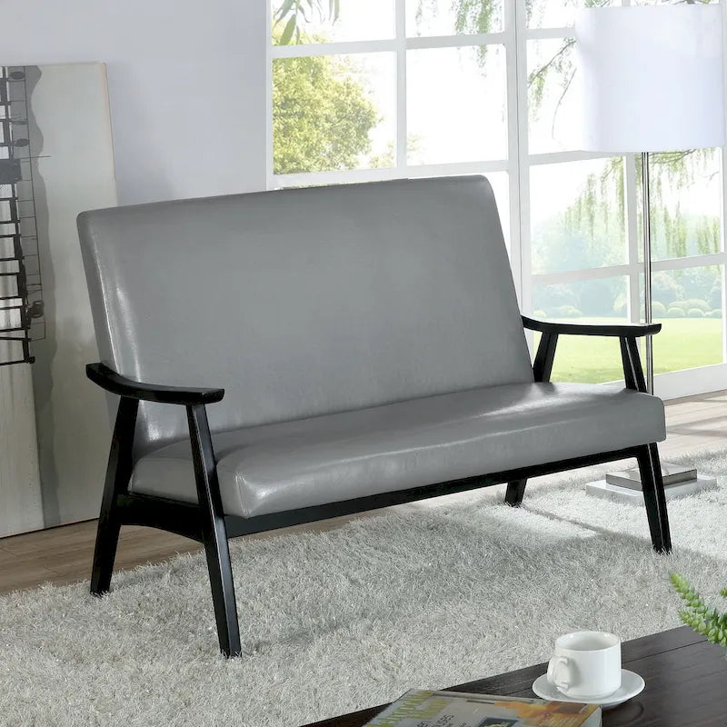 Banc Balf contemporain en similicuir par Furniture of America