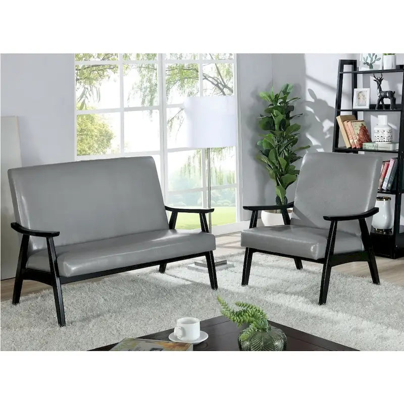 Banc Balf contemporain en similicuir par Furniture of America