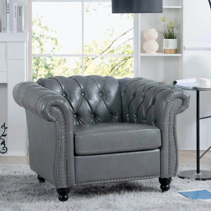 Canapé confortable pour salon, avec accoudoirs roulés plissés serrés