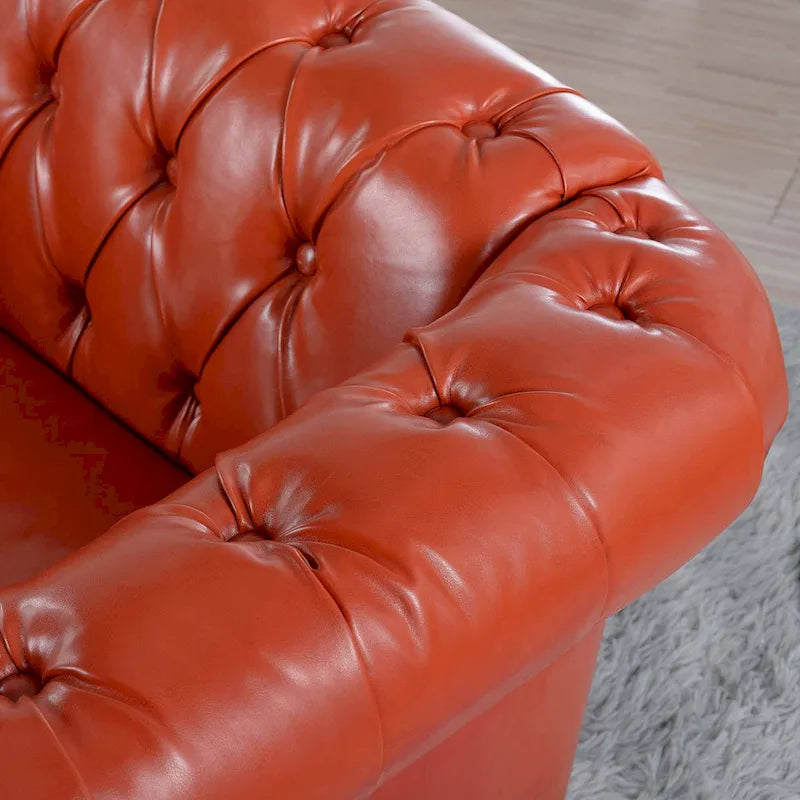Canapé confortable pour salon, avec accoudoirs roulés plissés serrés