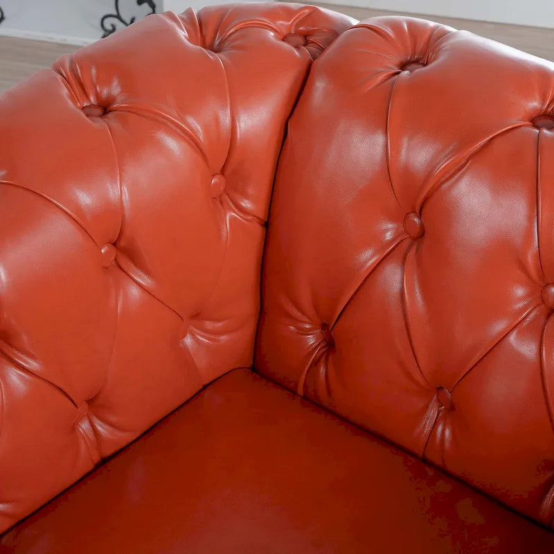 Canapé confortable pour salon, avec accoudoirs roulés plissés serrés